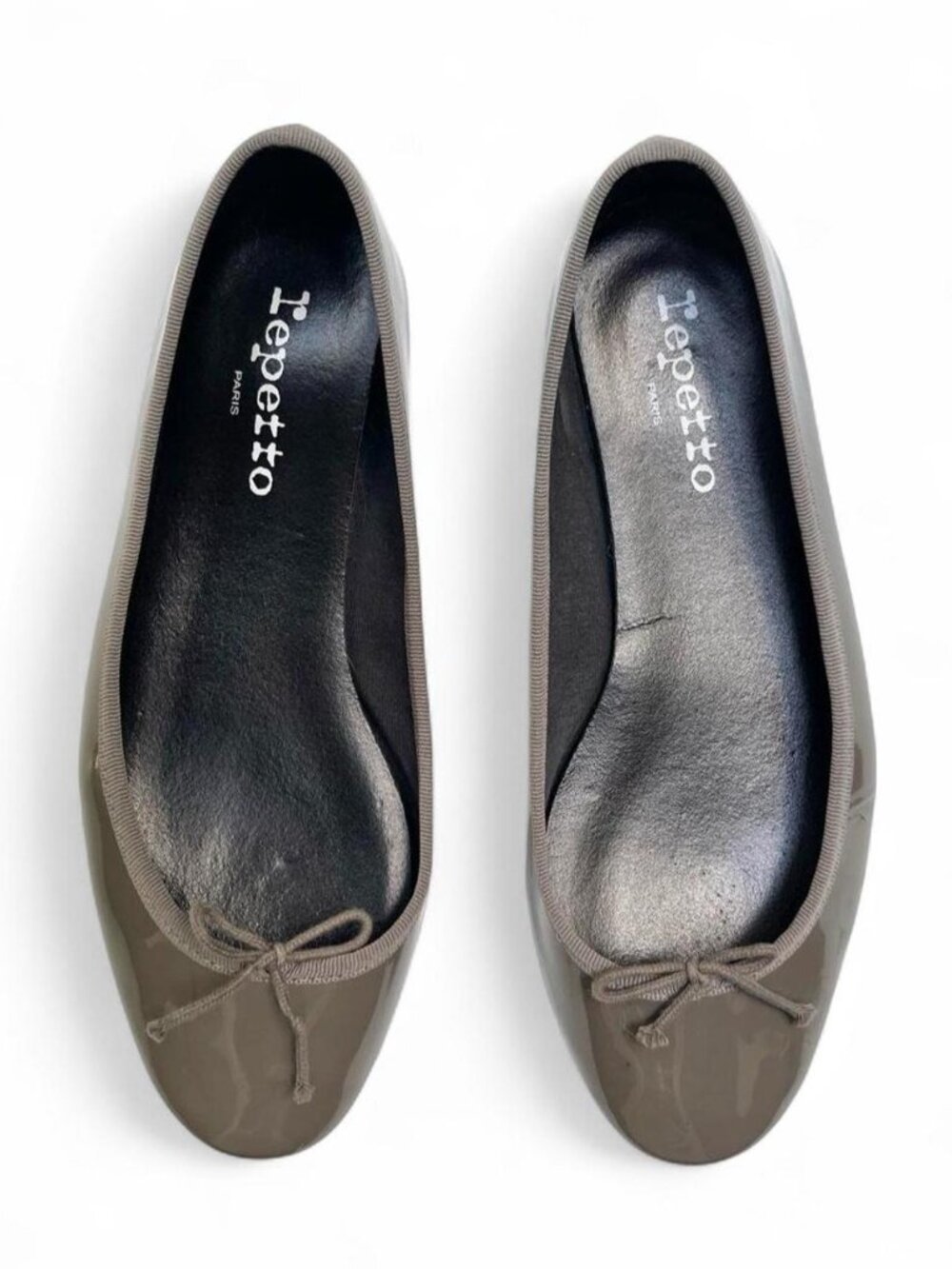 Repetto Cendrillon Patent Leather Ballet Flats in Gray - Size 39 EU/8-8.5 US